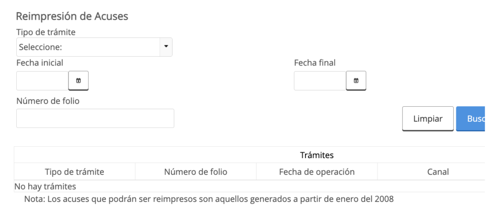 Pantalla Generar Constancia
