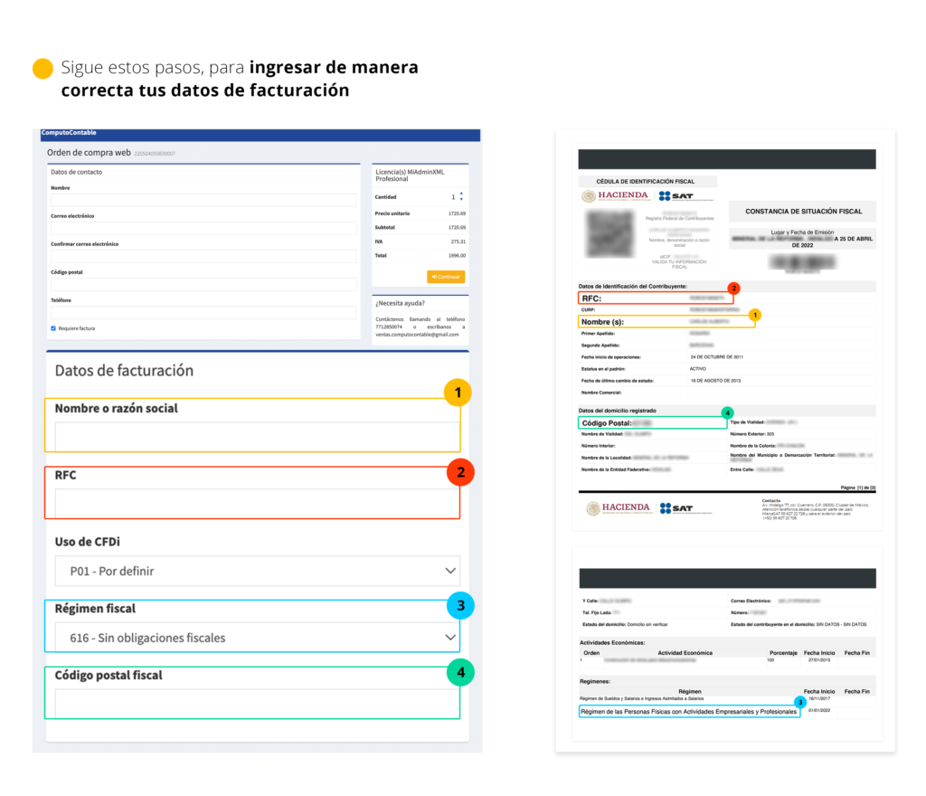 Datos de Facturación